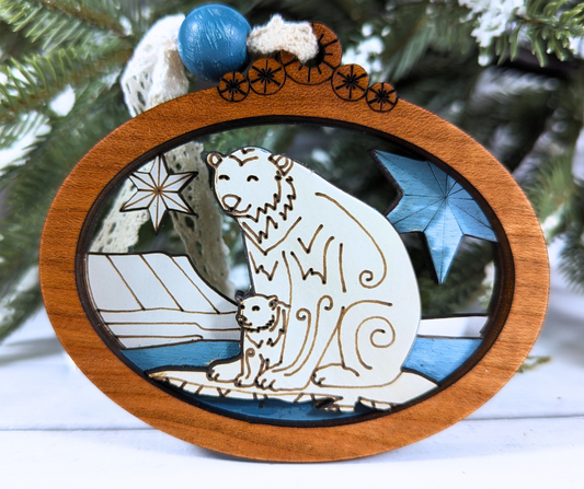 Wild Animal Christmas Ornaments- Polar Bears