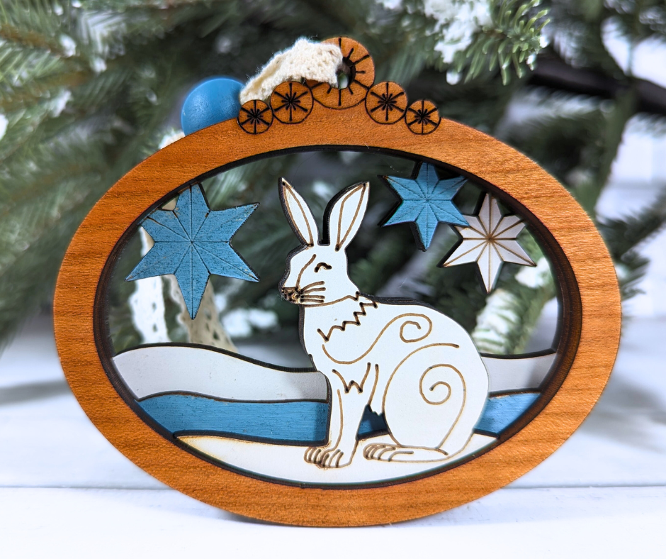 Wild Animal Ornaments - Snowy Hare