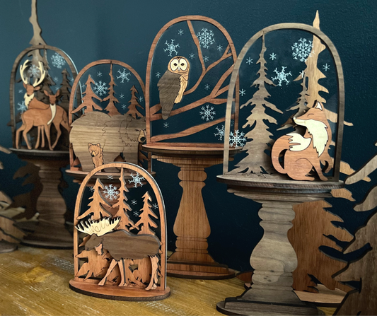 Woodland Animals Winter and Holiday Display (Single or Multiple)